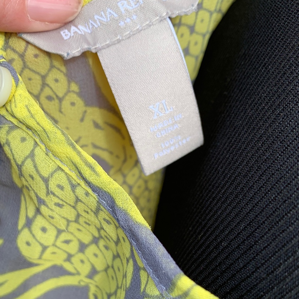 Banana Republic Tropical Pineapple Blouse - Yellow and blue - Picture 2 of 7